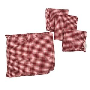 Maisons‎ du Monde Red White Gingham Cotton Napkin Set French Country Cottagecore